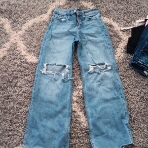 (00s) Hollister High Rise Vintage Baggy Blue Jeans